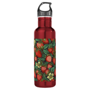 Custom Name Strawberry Pattern 710 Ml Water Bottle