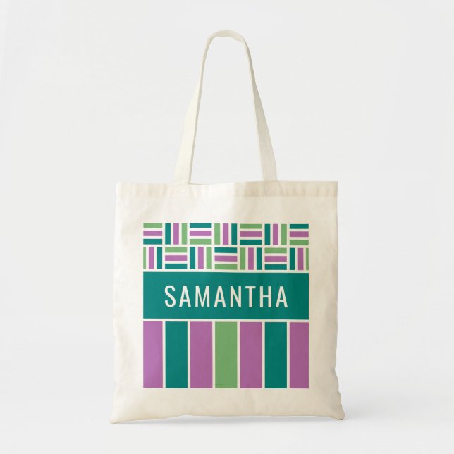 Custom name Stripes Pattern bags (Front)