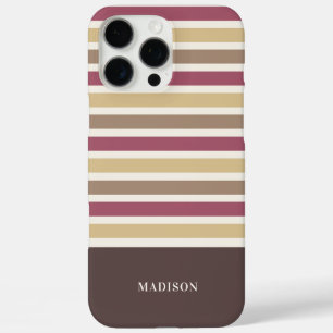 Custom Name Stripes Pattern iPhone 16 Pro Max Case