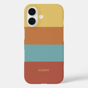 Custom Name Stripes Pattern iPhone 16 Case