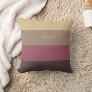 Custom Name Stripes Pattern Cushion