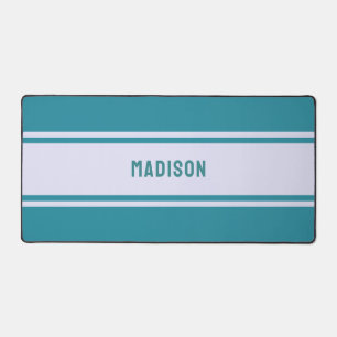 Custom Name Stripes Pattern Desk Mat