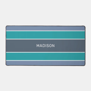 Custom Name Stripes Pattern Desk Mat