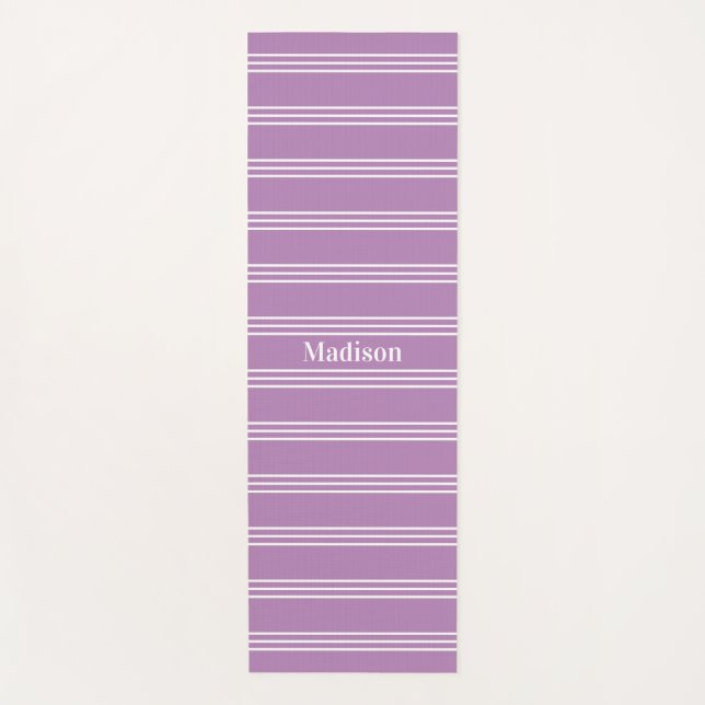 Custom Name Stripes Pattern yoga mat (Front)
