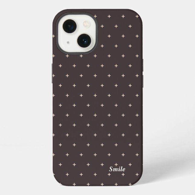 Custom Name Studs Charcoal Gray iPhone Case (Back)
