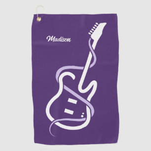 Custom Name Stylised Guitar Golf Towel