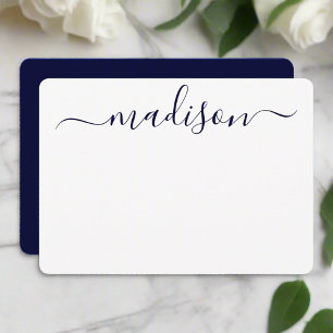 Custom Name Stylish Blue Typography Calligraphy Card