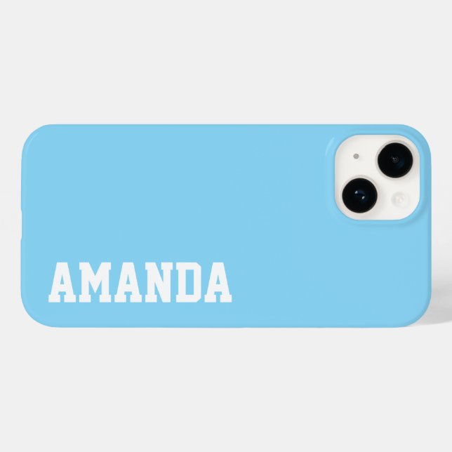 Custom Name Stylish Modern Elegant blue Colour. Case-Mate iPhone Case (Back (Horizontal))