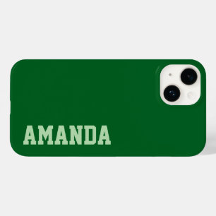 Custom Name Stylish Modern Elegant Green Colour. Case-Mate iPhone 14 Case