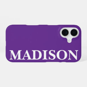 Custom Name Stylish Modern Minimal Dark Purple iPhone 16 Case