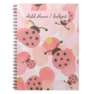 Custom Name/Subject Ladybug Pastel Watercolour Notebook