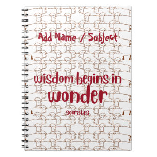 Custom Name/Subject Quirky Quote Fluffy Cute Lamb Notebook