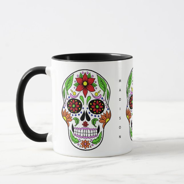 Custom name Sugar Skull mugs (Left)