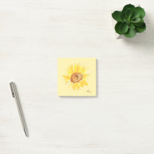 Custom Name Sunflower Post-It Notes
