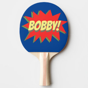 Custom Name Superhero Ping Pong Paddle
