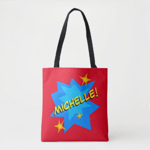 Custom Name Superhero Tote Bag