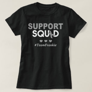 Custom Name Support Squad Brain Cancer Grey Ribbon T-Shirt
