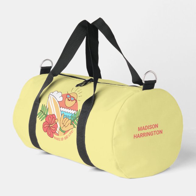 Custom Name Surfer Duffle Bag (Left Corner)