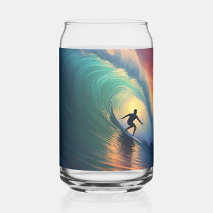 Custom Name Surfing Can Glass