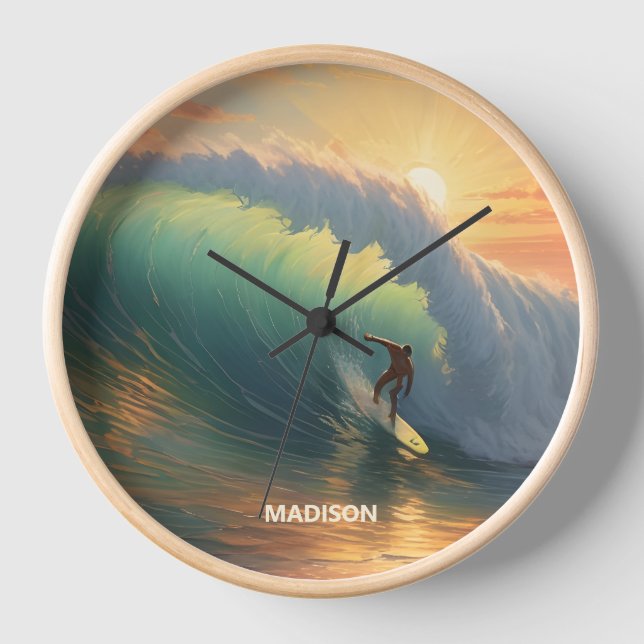 Custom Name Surfing Clock (Front)