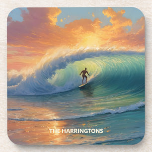 Custom Name Surfing coaster set