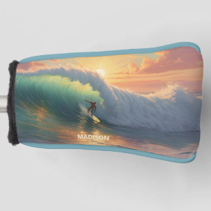 Custom Name Surfing Golf Head Cover