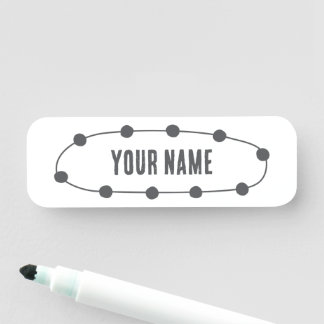 Custom Name Tag – Dotted Oval