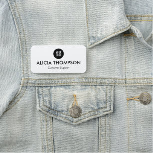Custom Name Tags With Logo Simple Plain Design