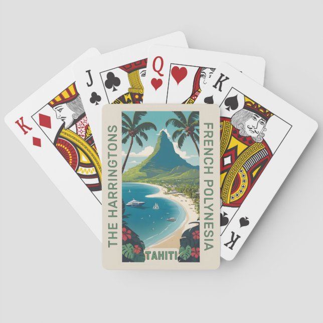 Custom Name Tahiti Playing Cards (Back)