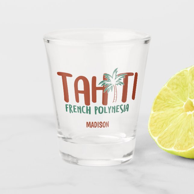 Custom Name Tahiti Shot Glass (Front)