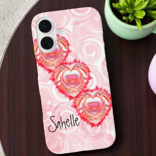 Custom Name Tattered Heart iPhone 16 Case
