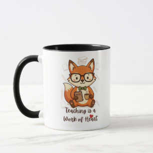Custom Name Teacher Appreciation Mug - Cute Fox 