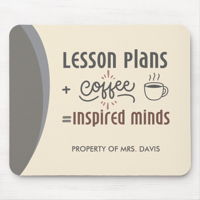 Custom Name Teacher Mouse Pad  (Front)