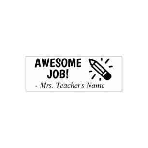 Custom Name Teacher's Self Inking Rubber Stamp