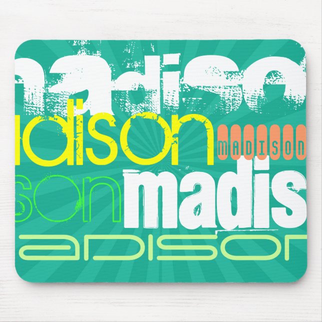 Custom Name Teal Green Mouse Pad (Front)