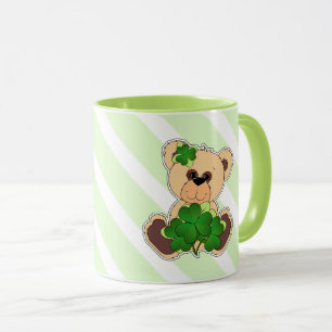 Custom Name Teddy Bear St. Patrick's Day Gift Mug