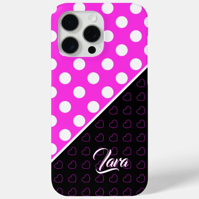 Custom Name Template Striking Black Pink White Case-Mate iPhone Case (Back)