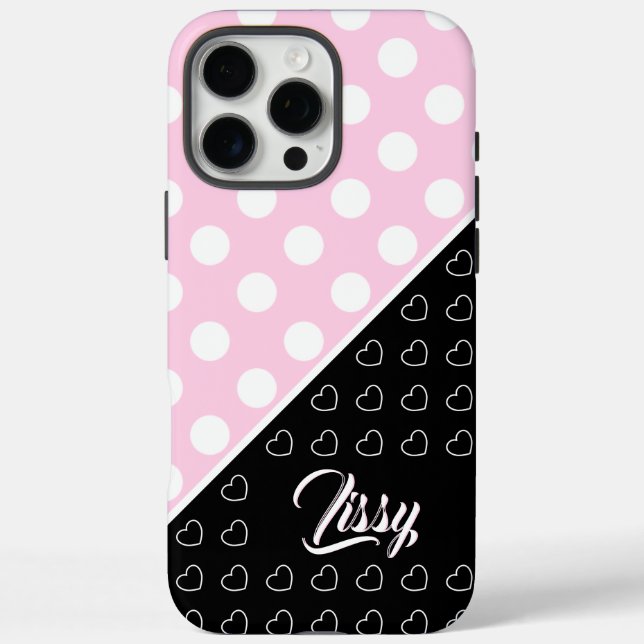 Custom Name Template Striking Pink And Black Case-Mate iPhone Case (Back)