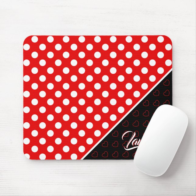 Custom Name Template, Striking Red And Black Mouse Pad (With Mouse)