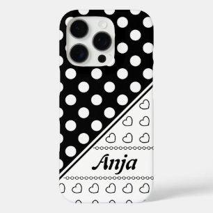 Custom Name Template Stylish Black And White iPhone 16 Pro Case