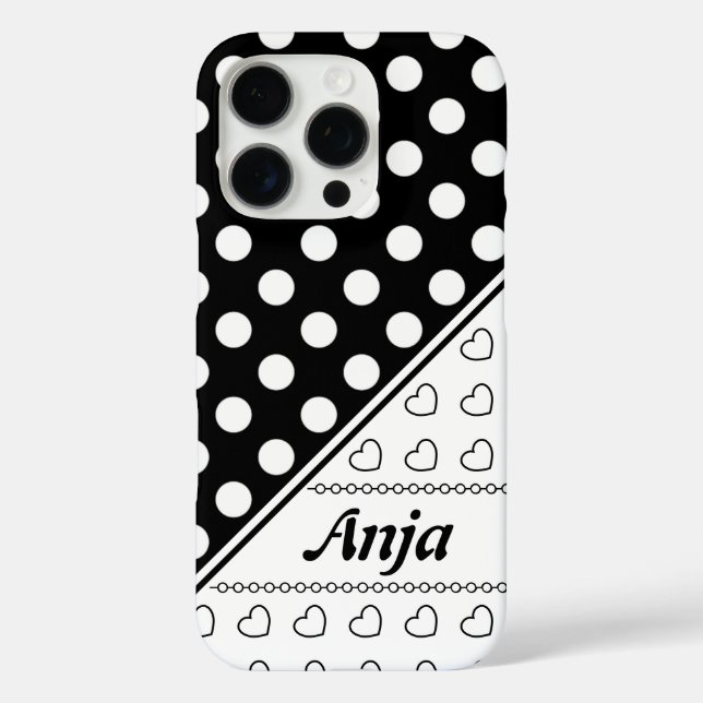 Custom Name Template Stylish Black And White Case-Mate iPhone Case (Back)