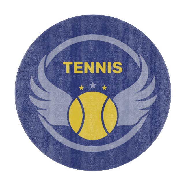 Custom Name Tennis Ball with Wings Cutting Board (Front)