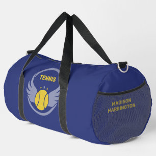 Custom Name Tennis Ball with Wings Duffle Bag