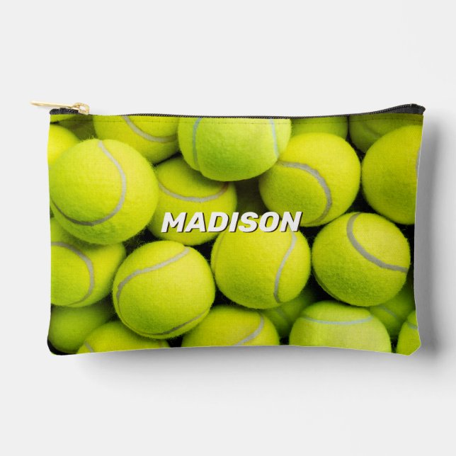 Custom Name Tennis Balls Accessory Pouch (Front)