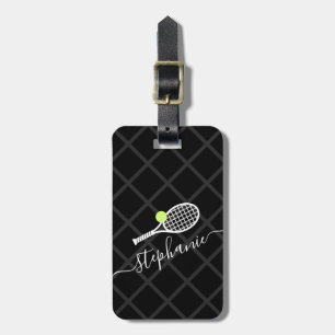 Custom Name Tennis Monogram Luggage Tag