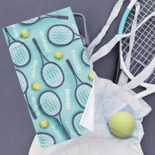 Custom Name Tennis Racket Hand Towel