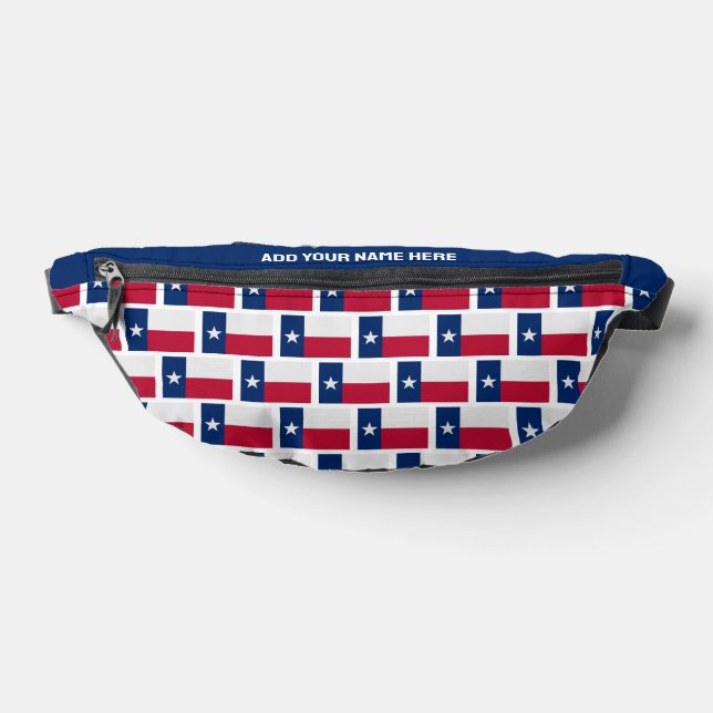Custom Name TEXAN FLAG OF TEXAS Bum Bags (Lay Down)