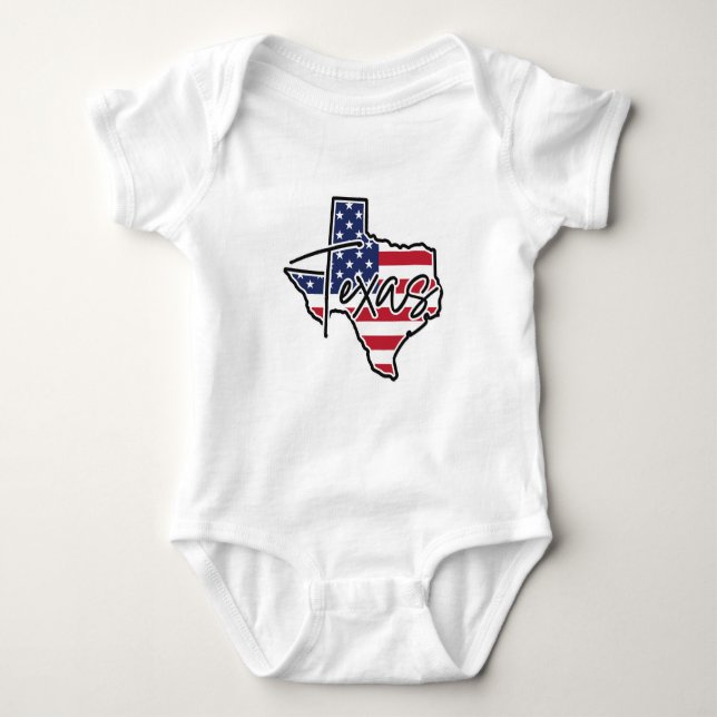 Custom Name Texas Baby Bodysuit (Front)