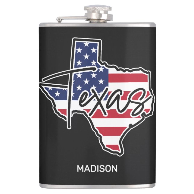 Custom Name Texas Hip Flask (Front)
