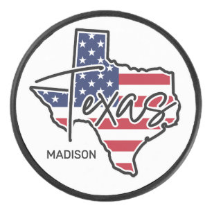 Custom Name Texas Hockey Puck
